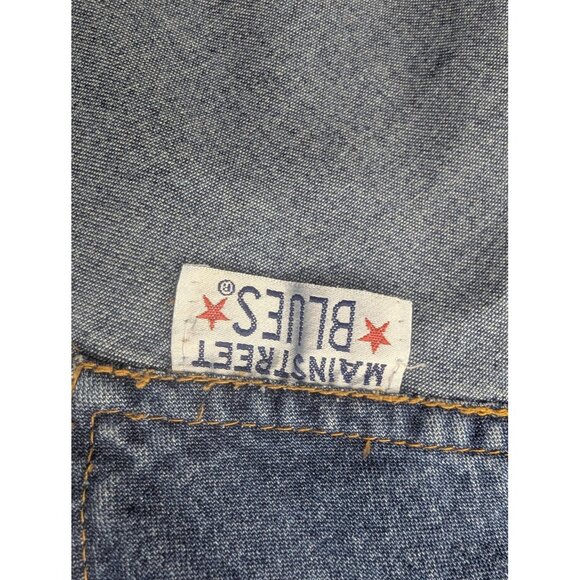Mainstreet Blues Overalls Womens 24W Blue Denim Bib Capri Cropped Plus Size - Picture 10 of 11